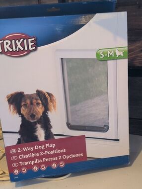 Trixie White 2-Way Dog Flap (S-M) - Easy Pet Access